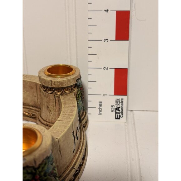 Fioretti Hope Advent Wreath Candle Holder Glitter Pine Cone Edge 6” Square - Picture 7 of 9